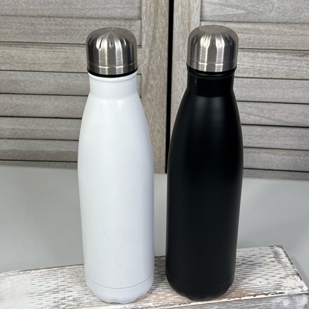 Mr. and Mrs. Insulated Water Bottles - Black and White - Picture 2 of 5